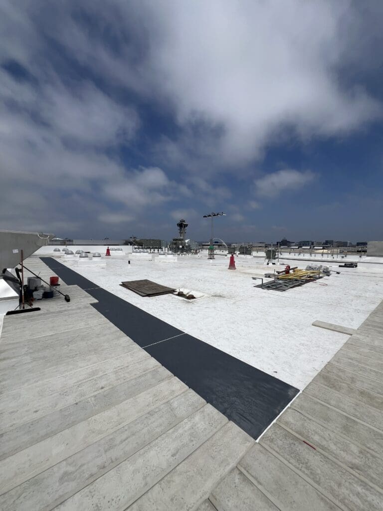 New flat roof at LAX in Los Angeles, CA.